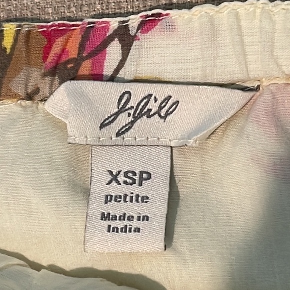 J. JILL FLORAL SCALLOP TRIM MIDI SKIRT PALE YELLOW SIZE EXTRA SMALL PETITE - Picture 9 of 11